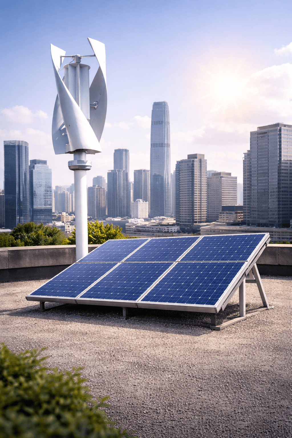 Installation of AeroSun hybrid turbine system
